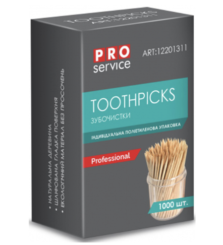 Зубочистки березові PRO в ПП оболонці 1000шт/уп